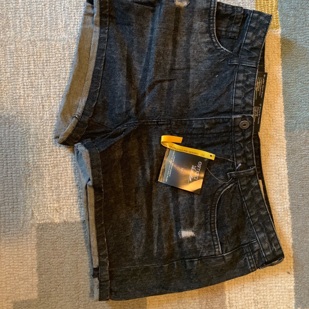 Black jean shorts
